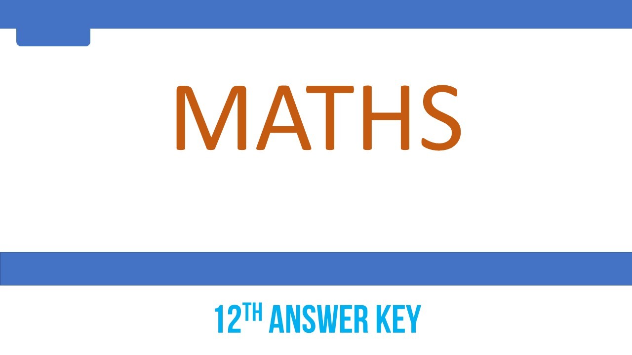 12th maths answerkey 2020