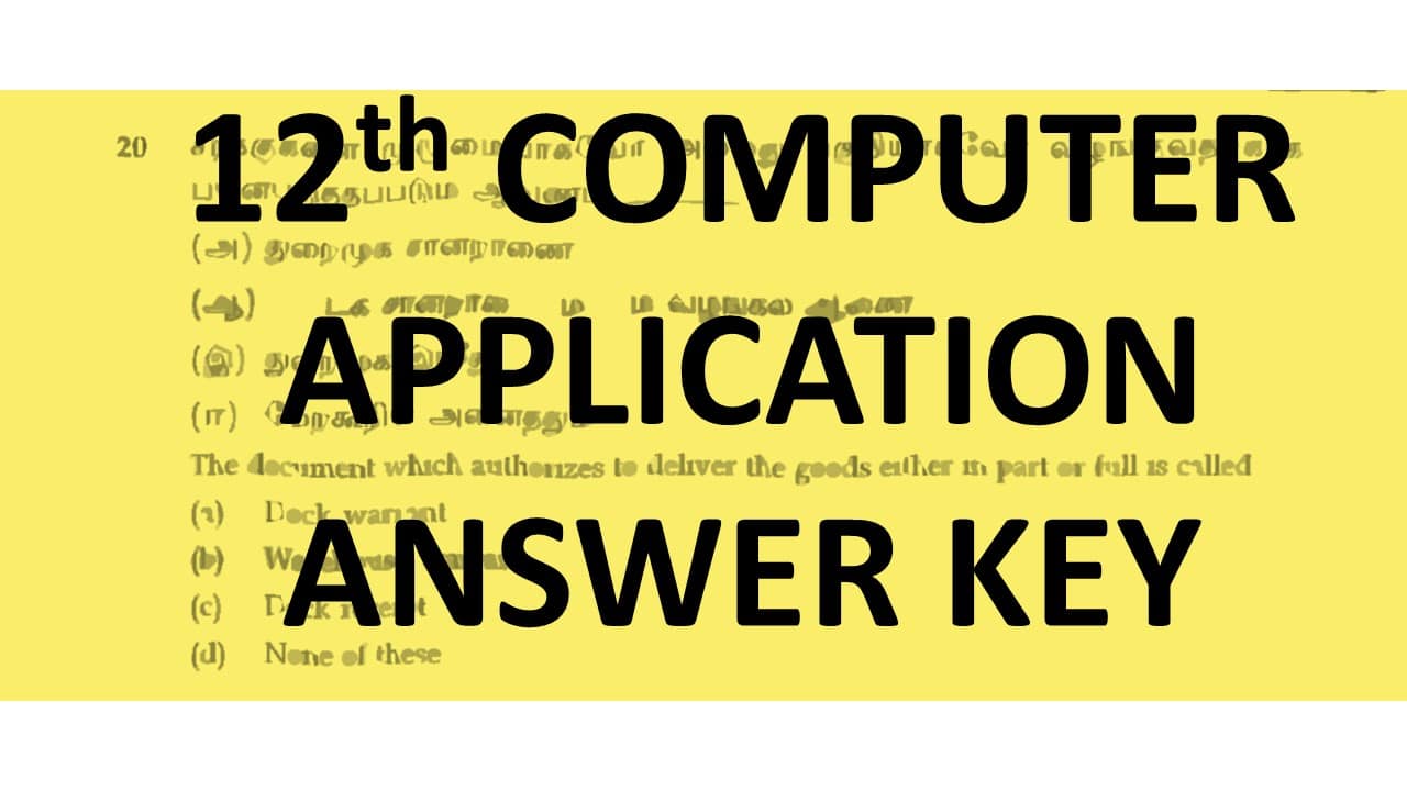computer application answer key 2020