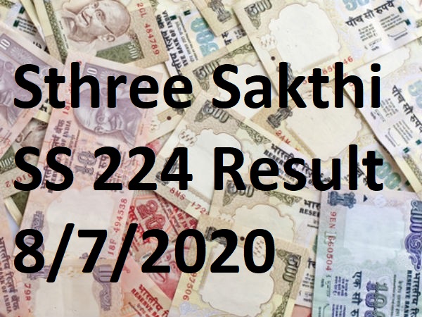 8/9/2020 Sthree Sakthi SS 224 Result
08 09 2020 Kerala lottery today