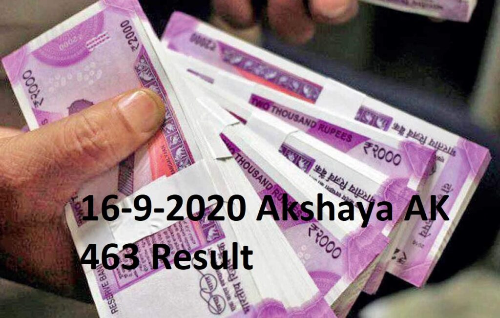 16-9-2020 Akshaya AK 463 Result 
kerala lottery result 16 09 2020