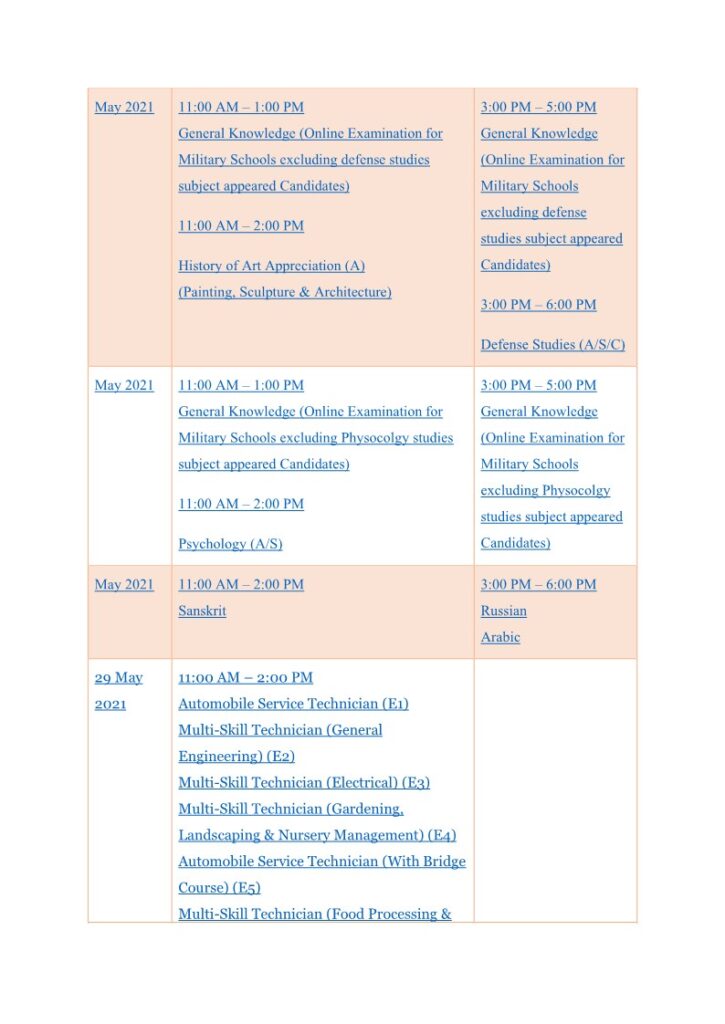Maharashtra HSC Time Table 2021