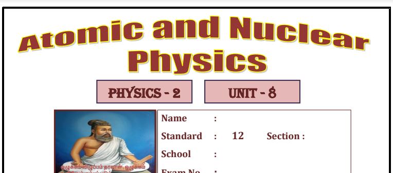 12th physics Unit 8  Important question answers guide