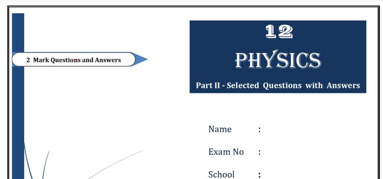 12th physics important 2 marks questions