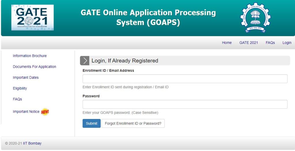 Gate 2021 Score Card Download Link