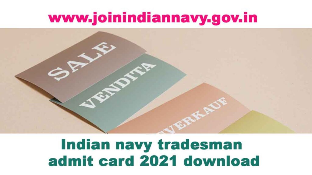 Indian NAVY tradesman admit card 2021 download