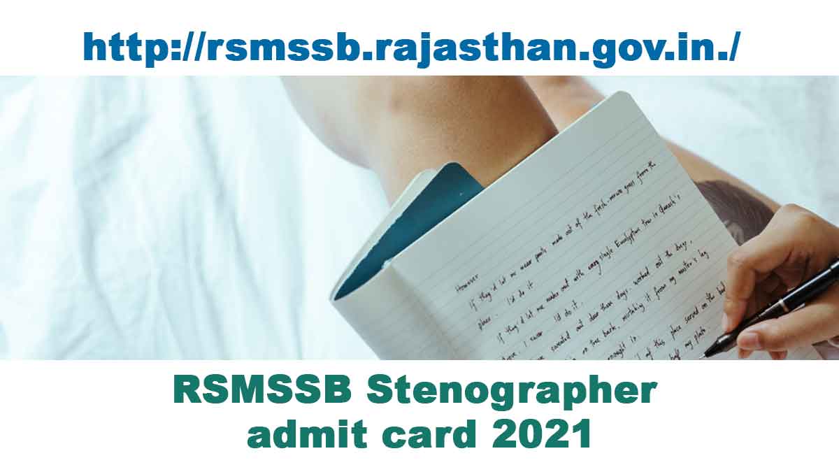 RSMSSB Stenographer admit card 2021