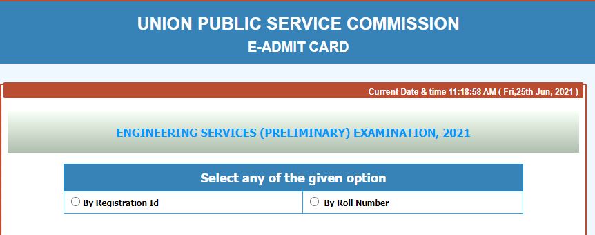 UPSC Engineering Services Prelims Admit Card 2021