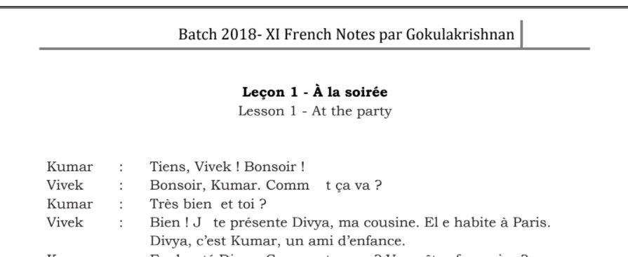 11th French Book Solutions