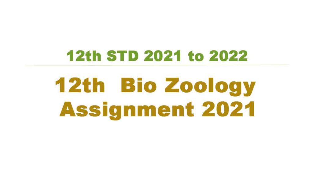 12th Bio Zoology Assignment 2021 with Answerkey