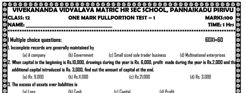 12th accountancy important one mark questions with answers pdf EM