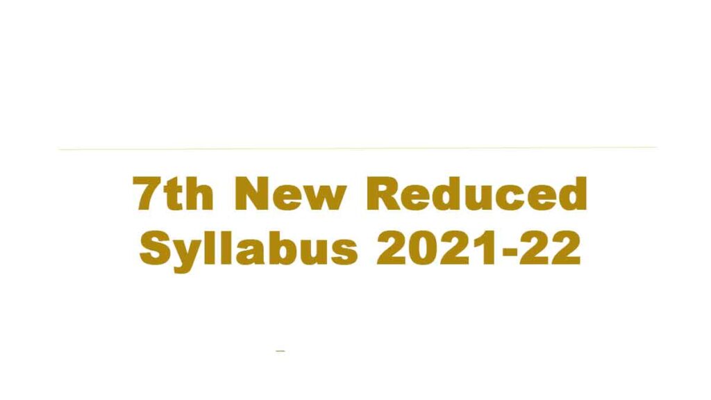 TN 7th standard state board syllabus 2021 to 2022
