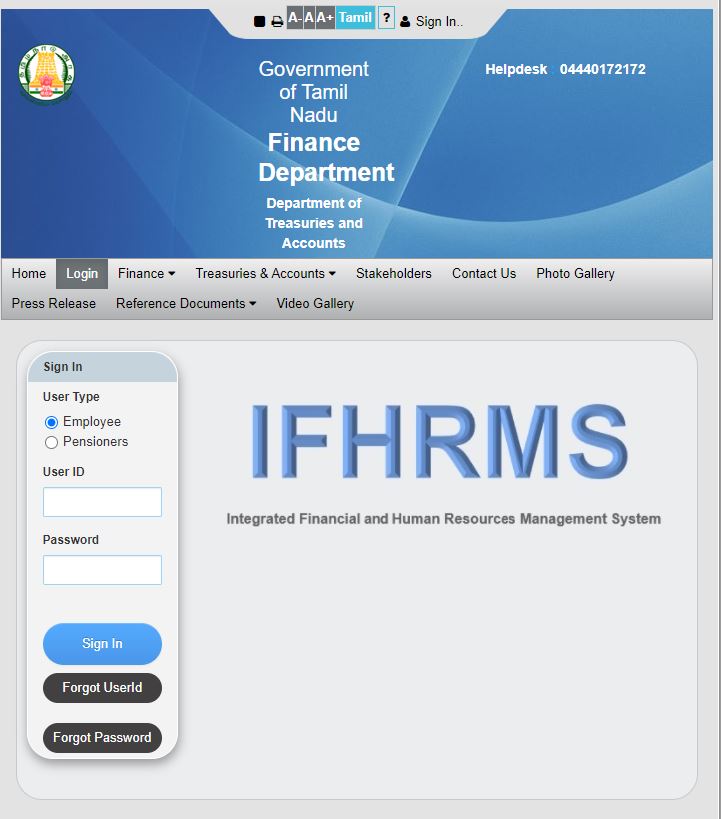 ifhrms pay slip download Tamilnadu 