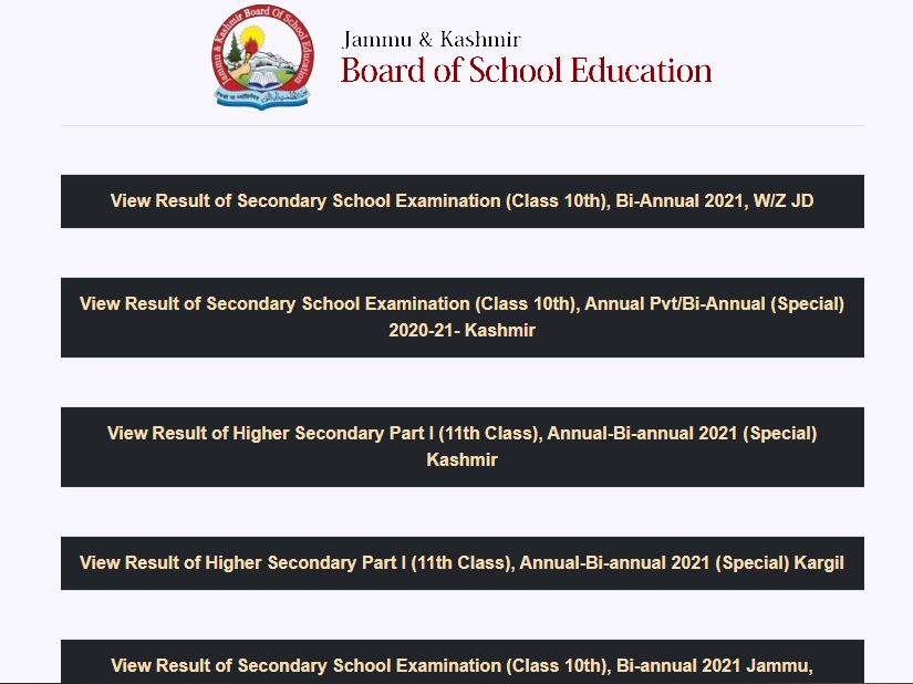 www.jkbose.ac.in 10th Result 2021 Search by Roll Number