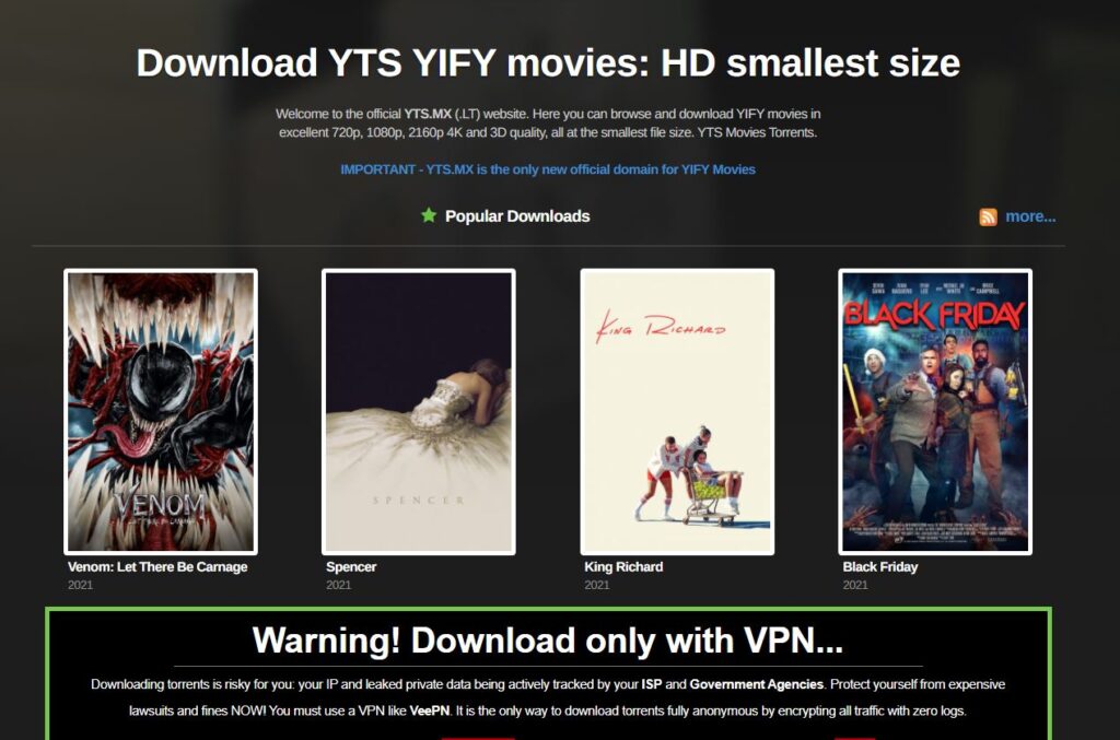 YTS Torrents 2021 Movies Download