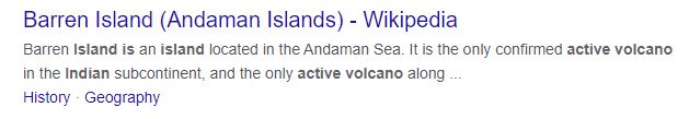 India's active volcanic island is