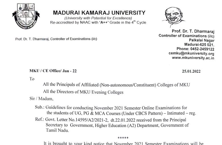 Madurai Kamaraj University Online Exam 2022 How To download Question Paper 