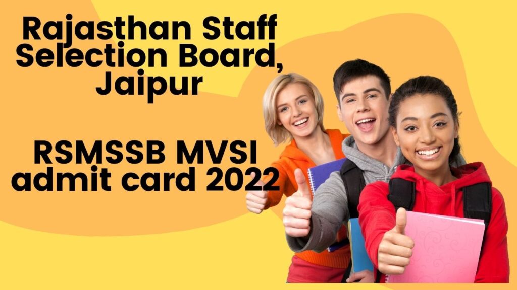 RSMSSB MVSI admit card 2022